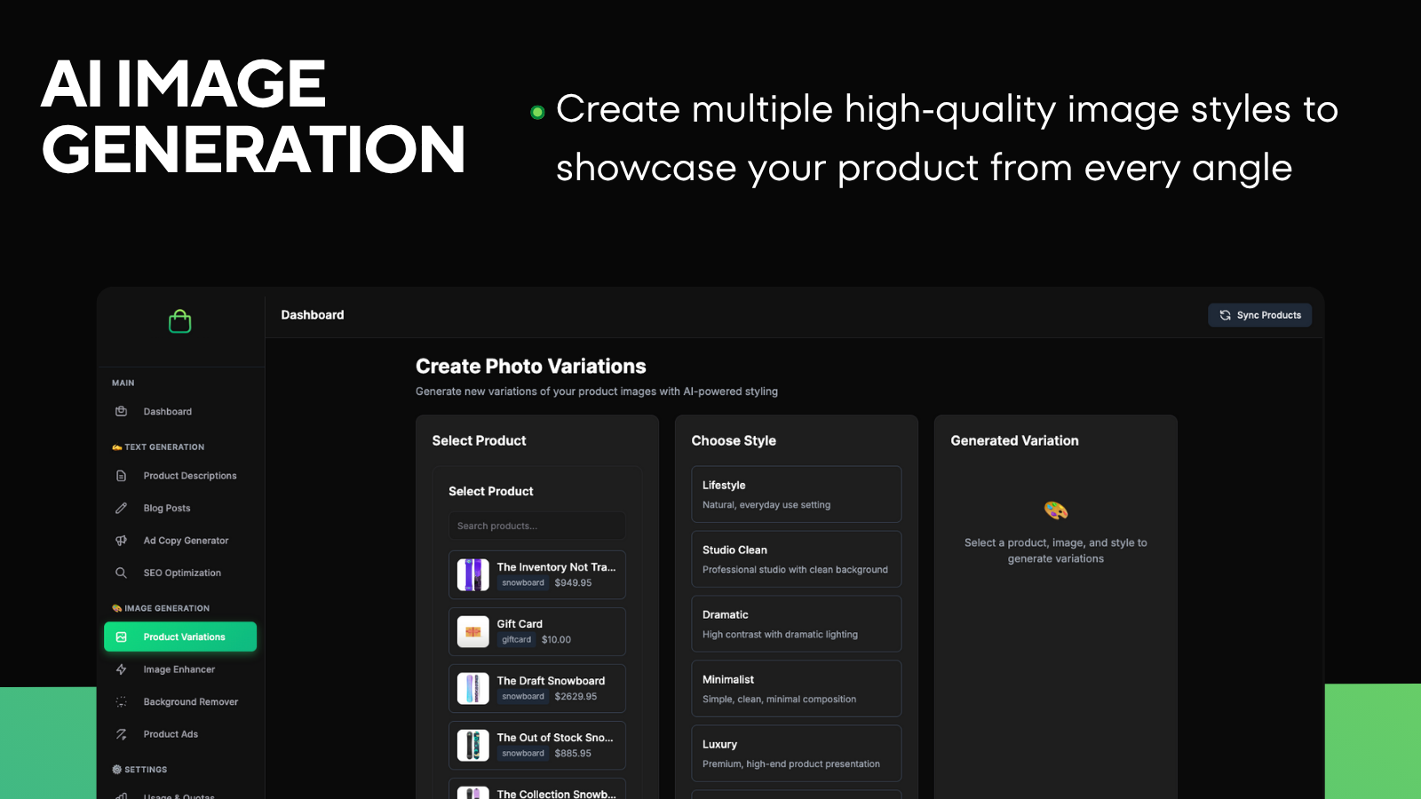 AI Image Generation to Create or Edit Product Images