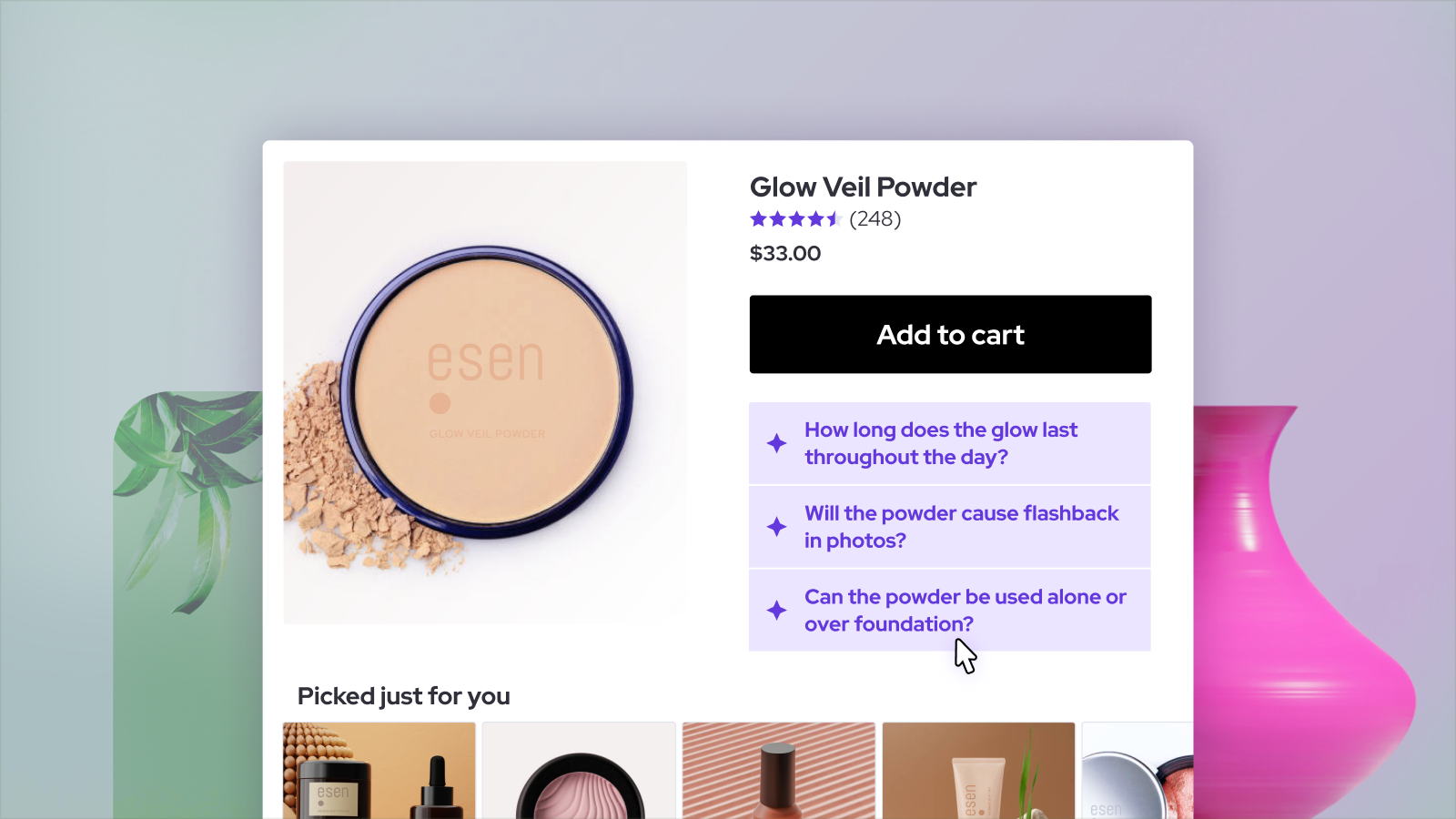 Personalized prompts on product and collection pages