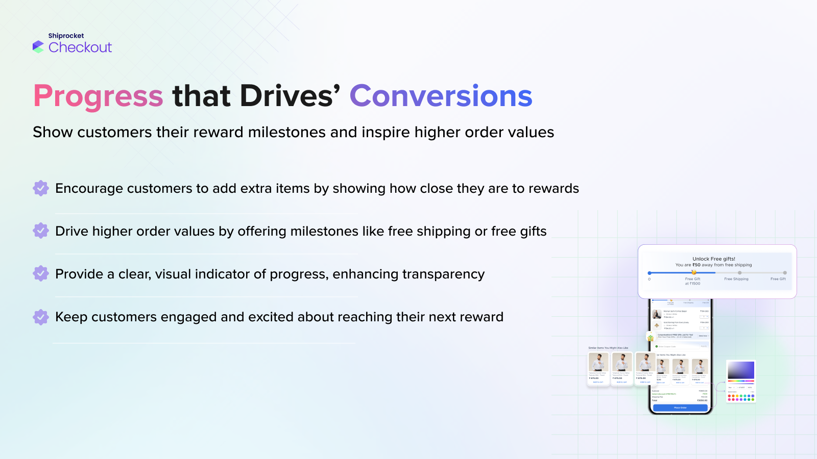 Show customers their reward milestone for higher cart value