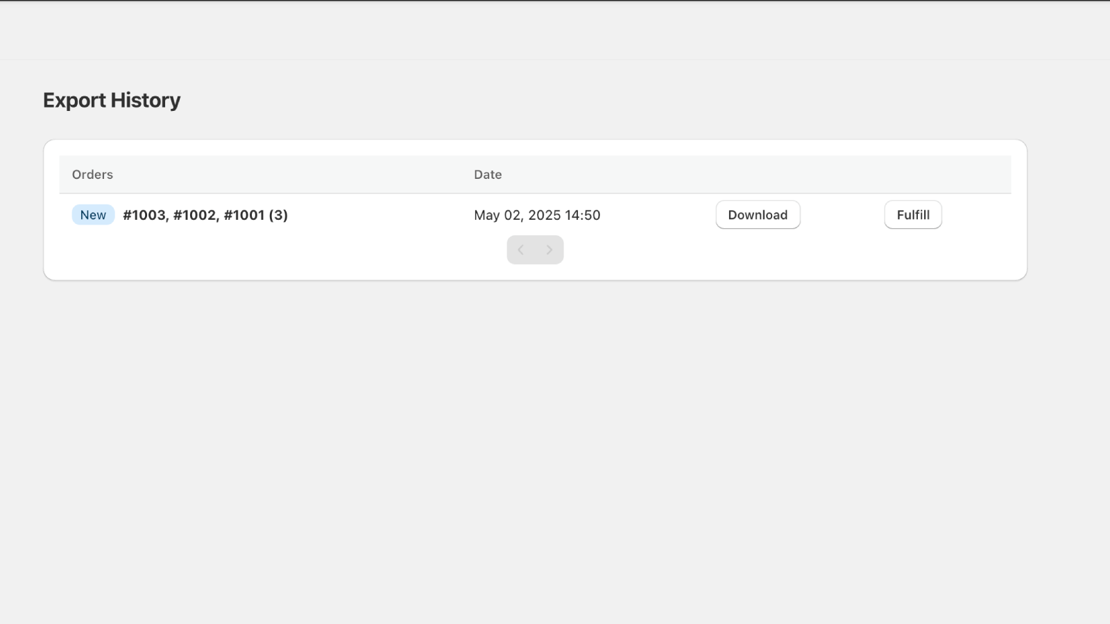 Export List to download files and fulfill orders
