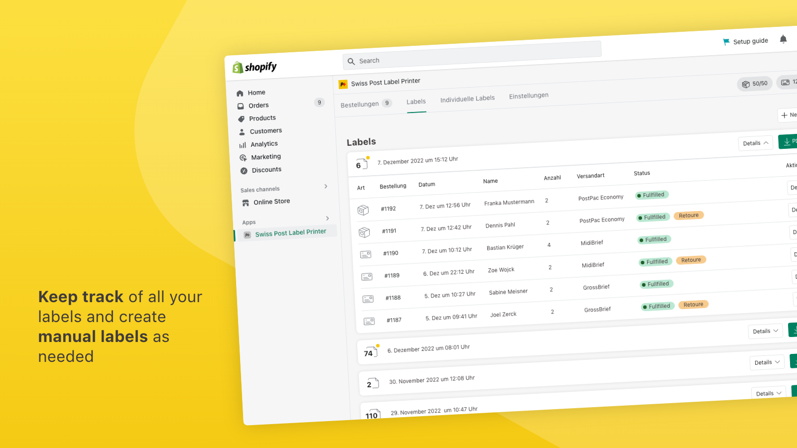 Keep track of all your generated labels