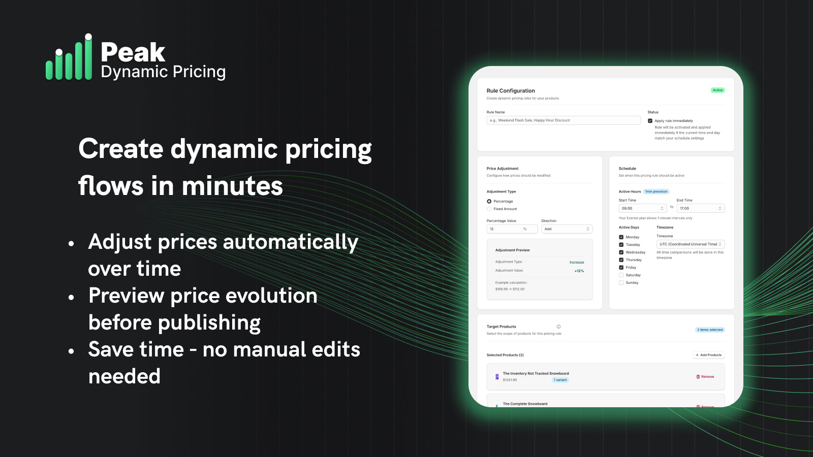 Form for creating a new dynamic pricing rule.