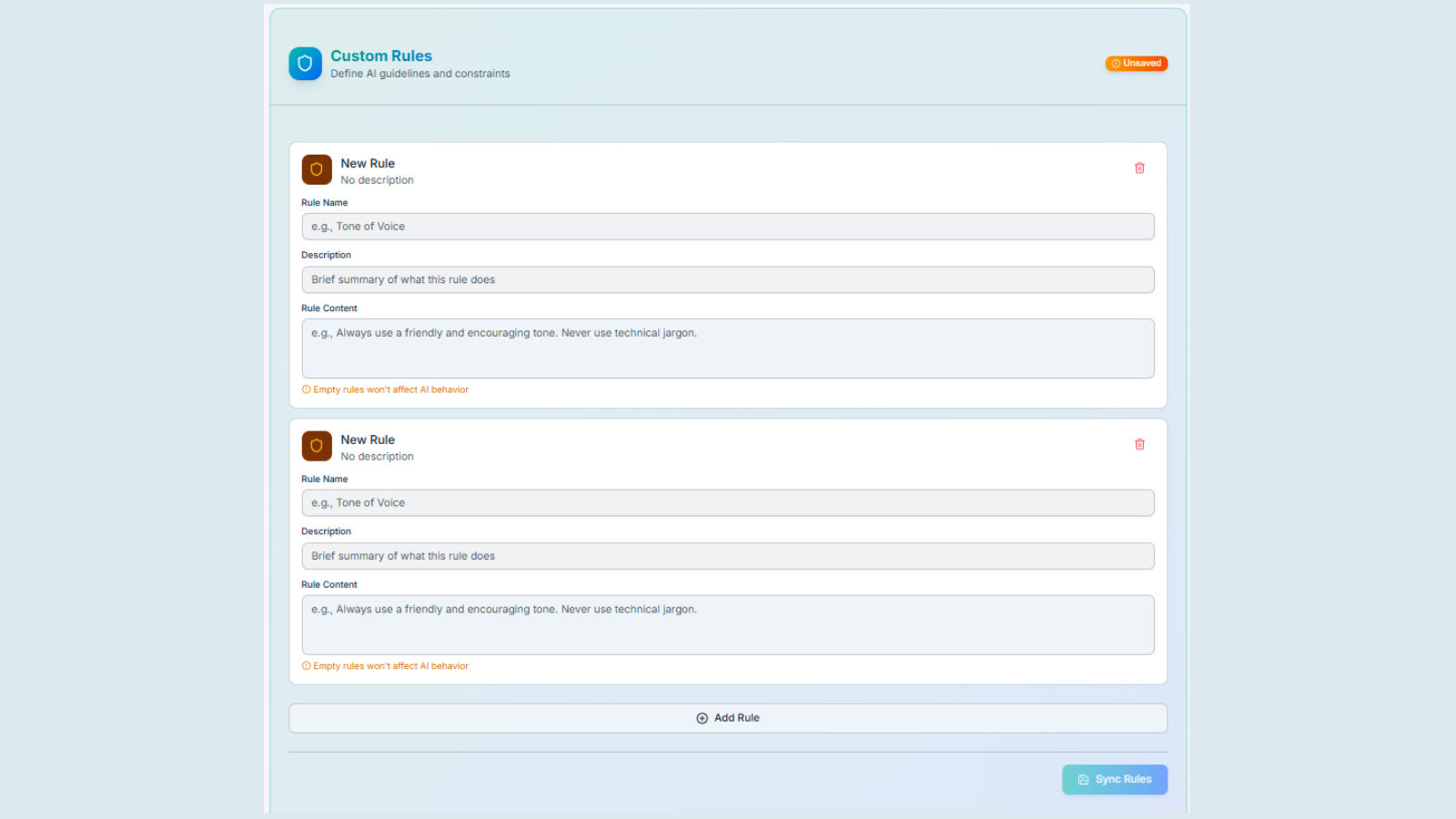 brand brain add custom rules.