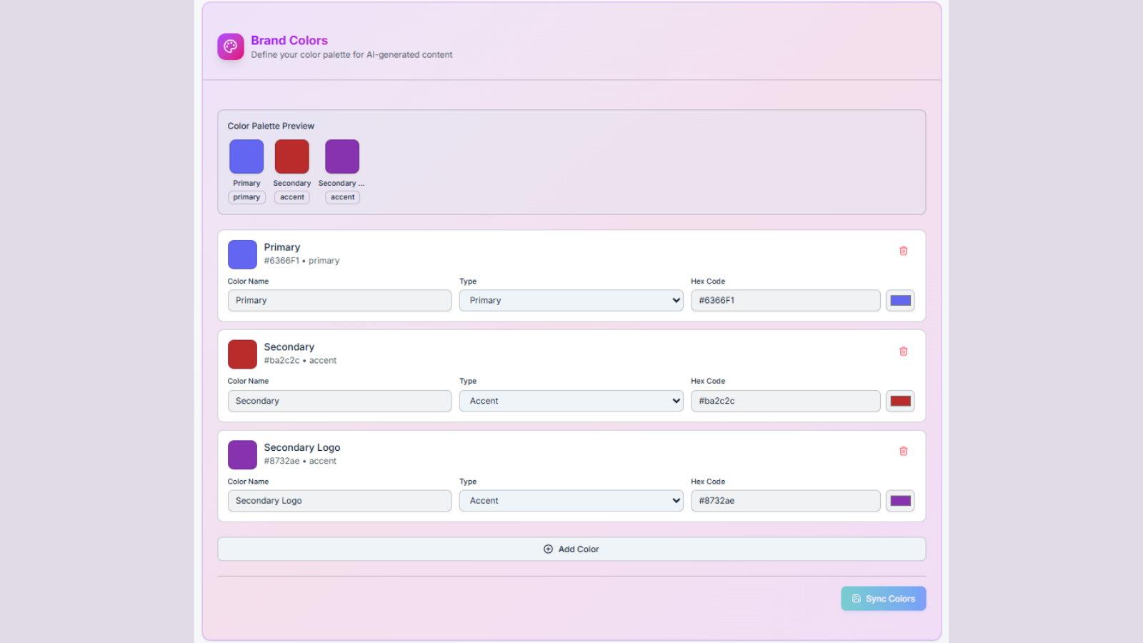 Brand brain add colours.