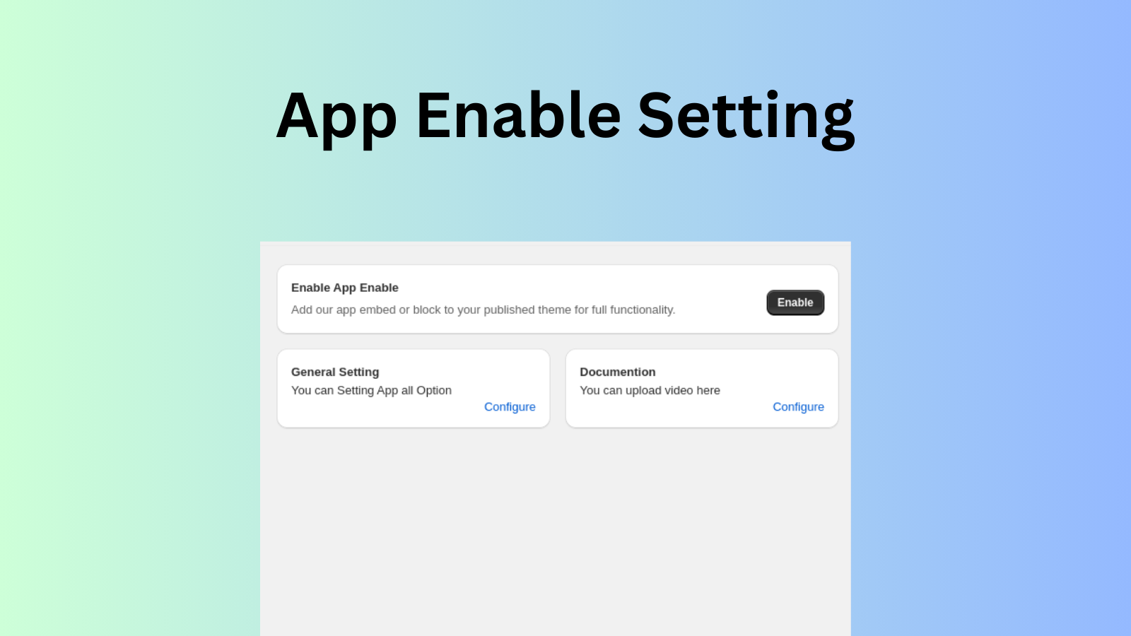 App Enable Setting