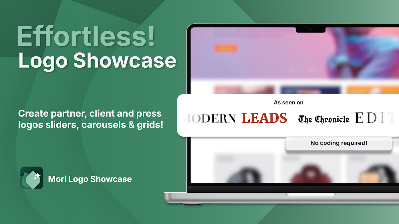 Effortless logo showcase, slider or carousel with logo search.