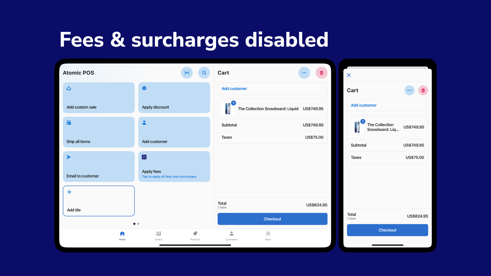 Fees & surcharges disabled