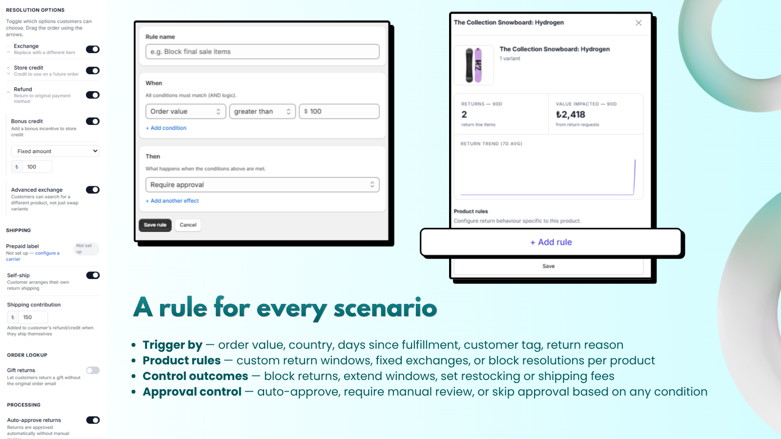 Automate returns with a flexible rules engine