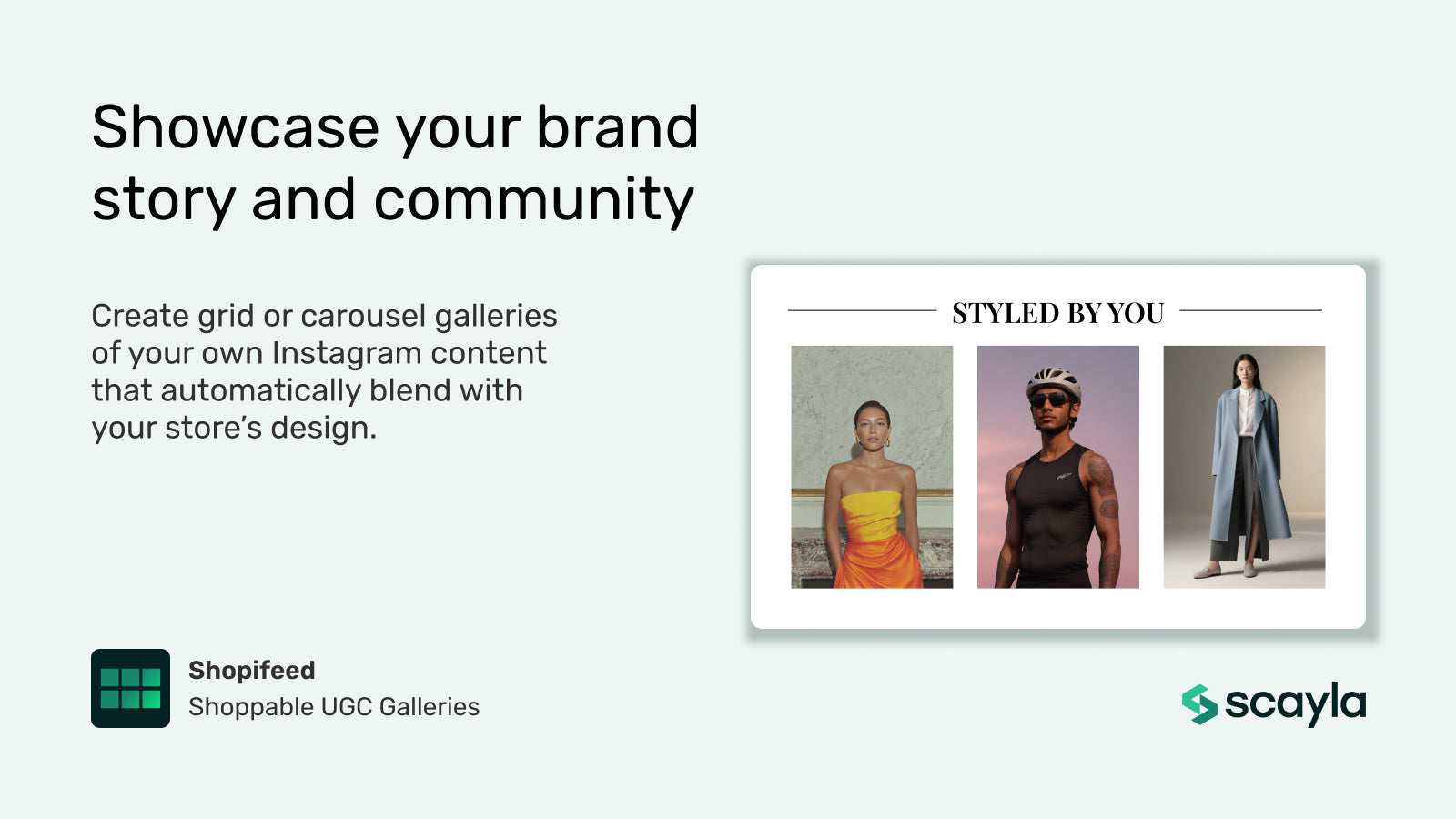 Create grid or carousel galleries of your own content