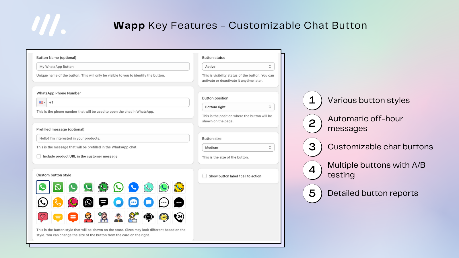 Wapp - WhatsApp Chat Button &amp; abandoned cart recovery