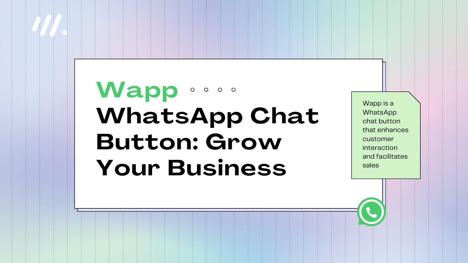Wapp - WhatsApp Chat Button &amp; abandoned cart recovery