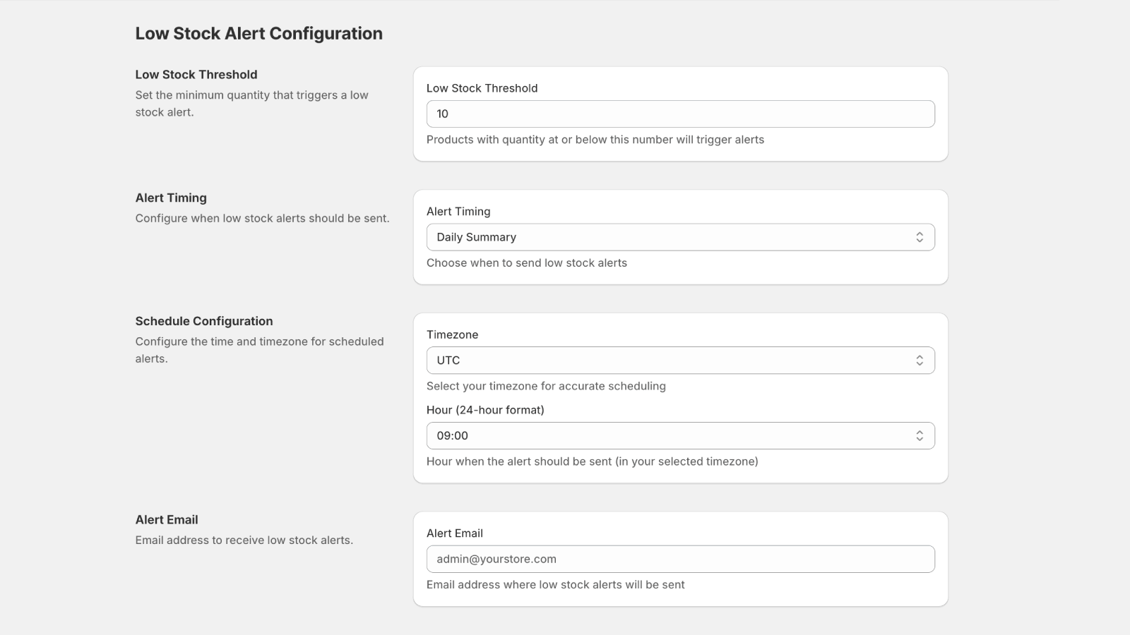 Orionix - Back in Stock & Low stock alert - Notify me