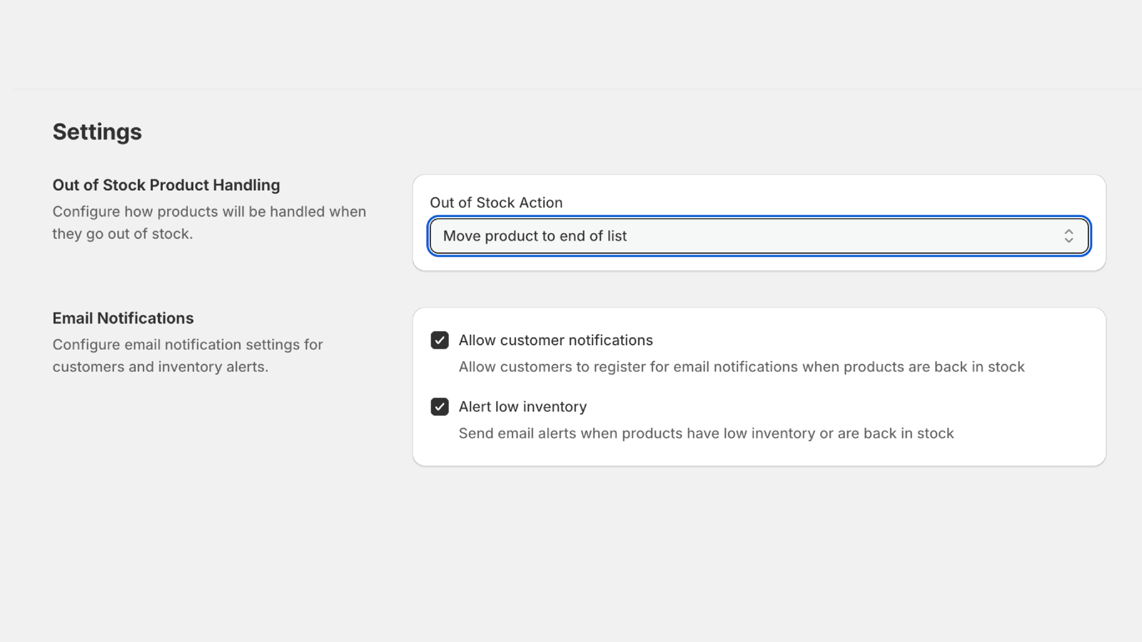 Orionix - Back in Stock & Low stock alert - Notify me