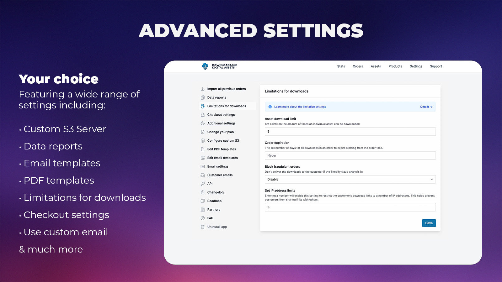 Advanced settings