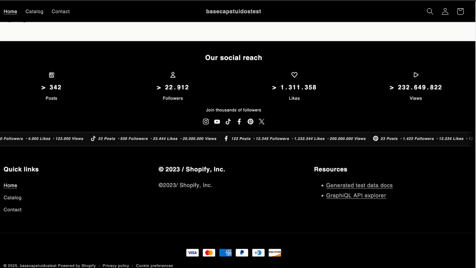 Footer - Social Media Counter