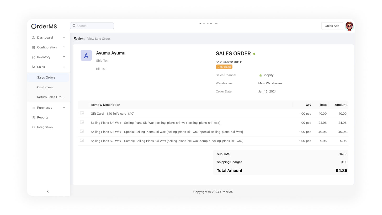 Order Management - Streamlined order processing in OrderMS