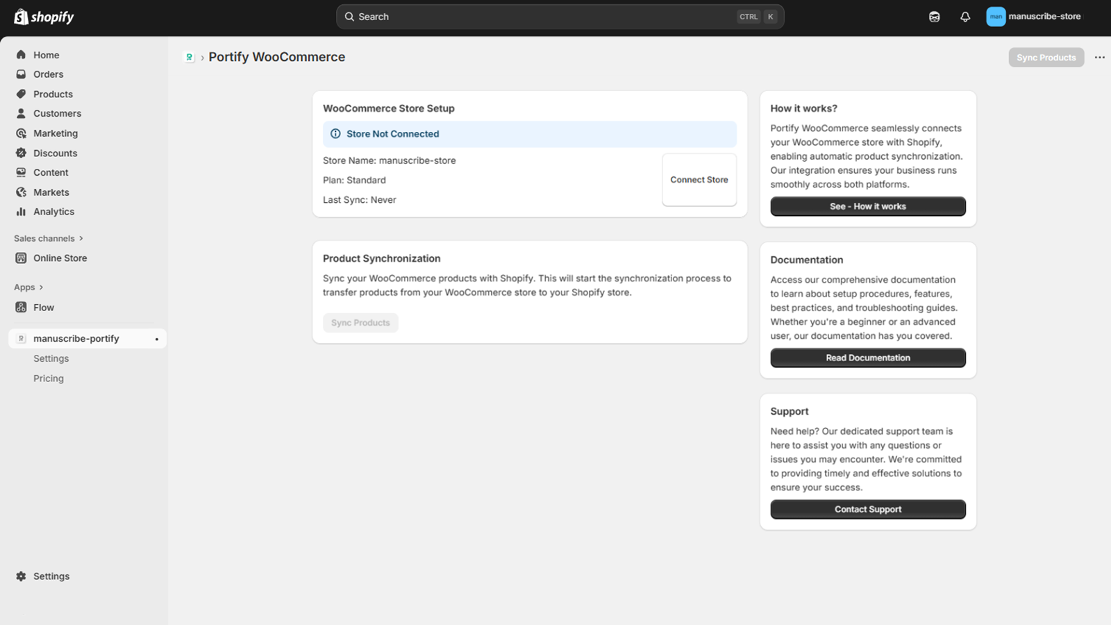 Welcome / empty state screen