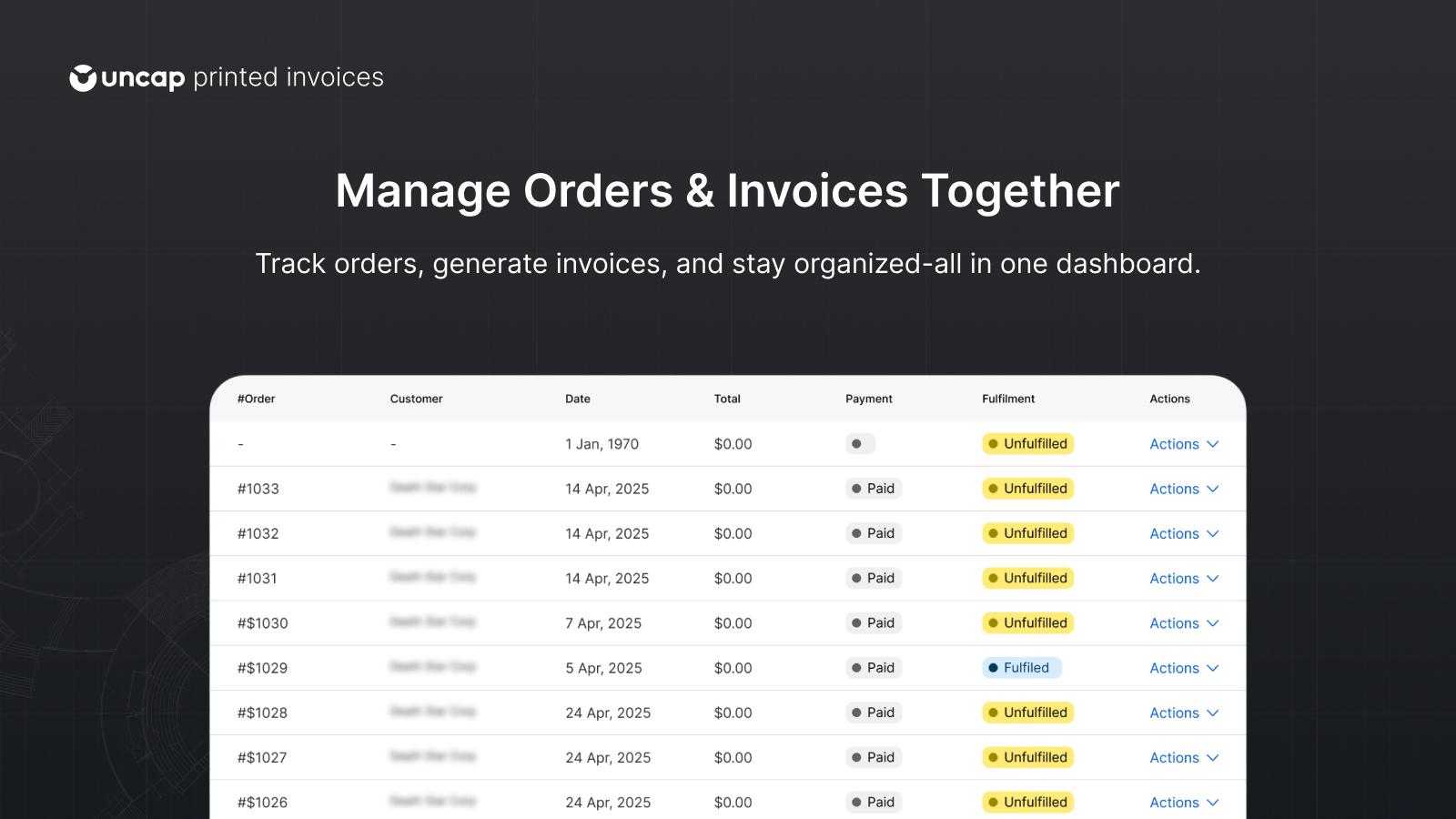 manage order