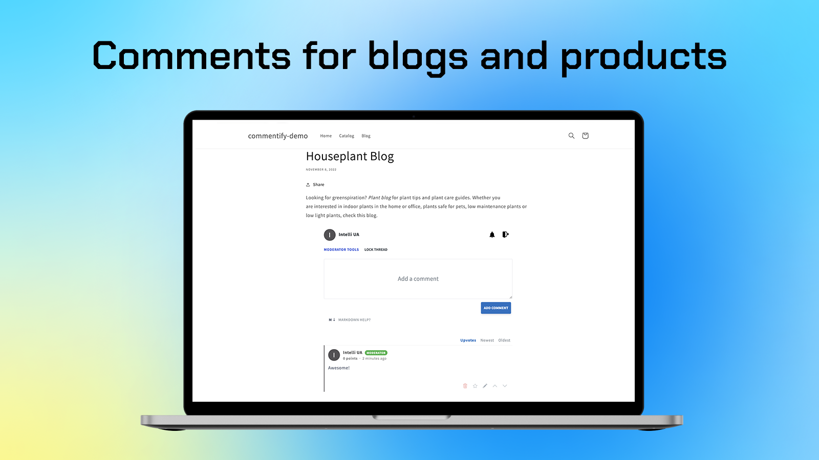 Commentify comments from Shopify – Blog comments