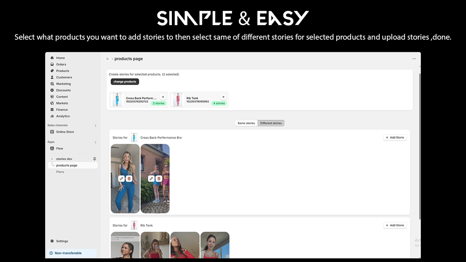shopable video stories