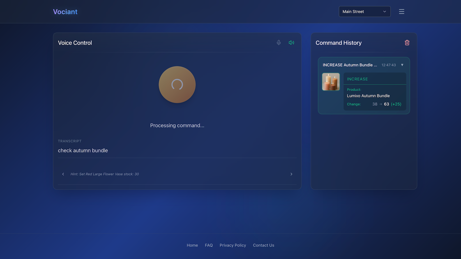 Commands are executed immediately