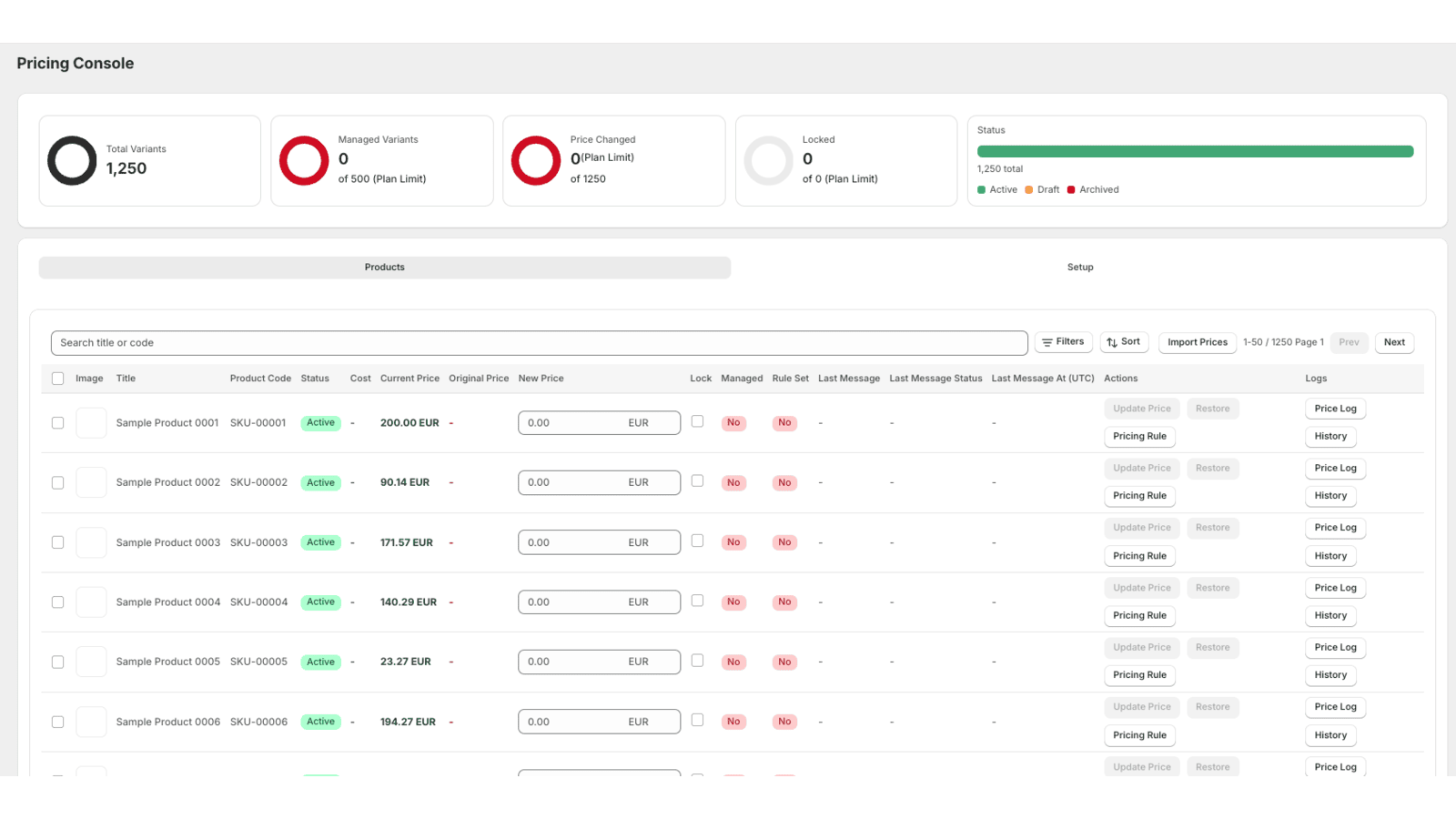 Fx Smart Pricing - Pricing Console