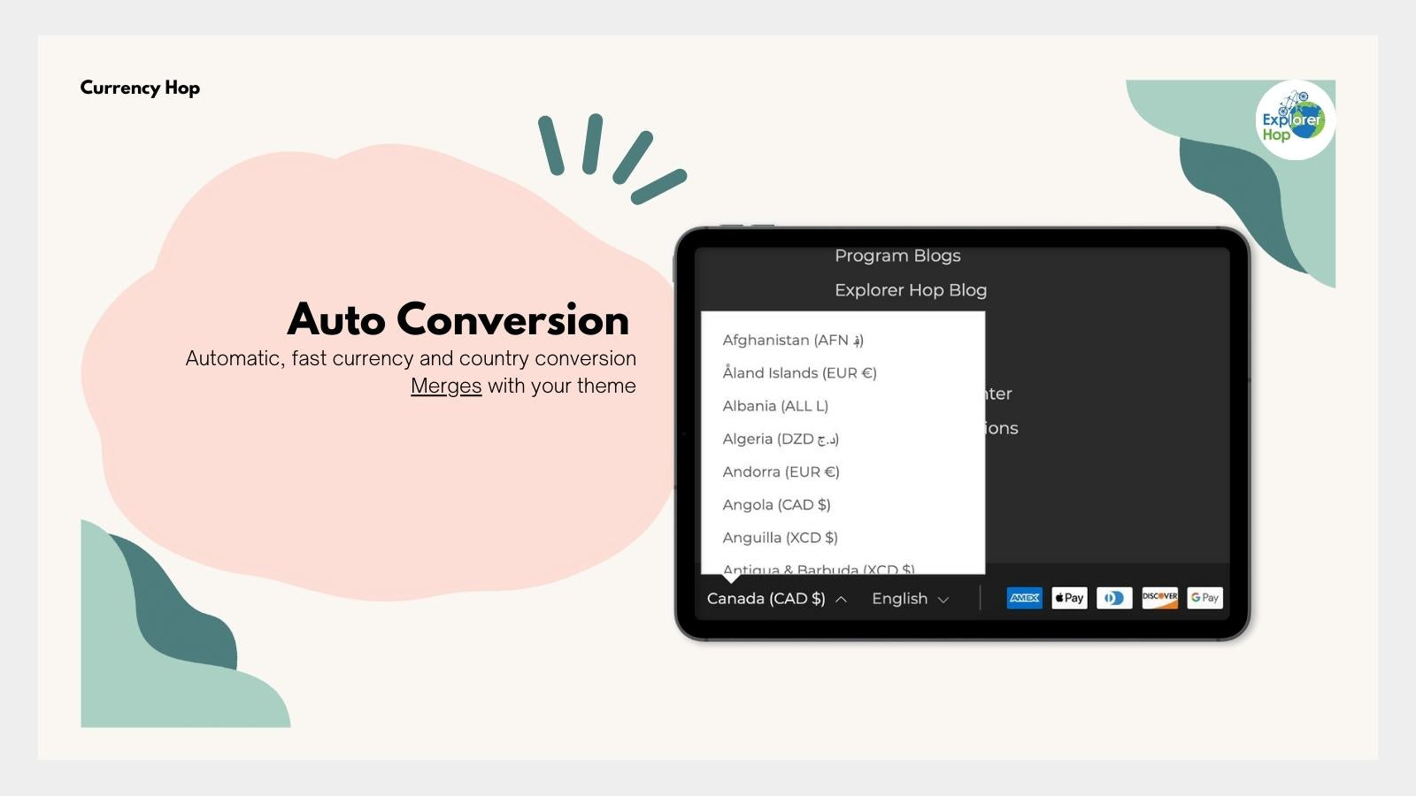 Automatically select the currency and location on your theme