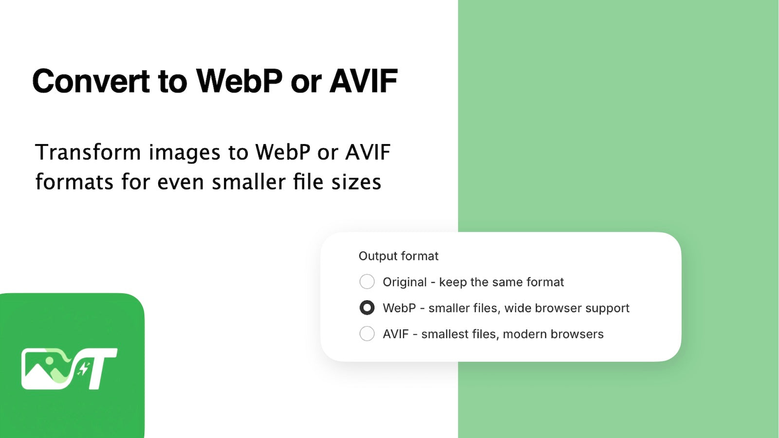 Convert to WebP or AVIF