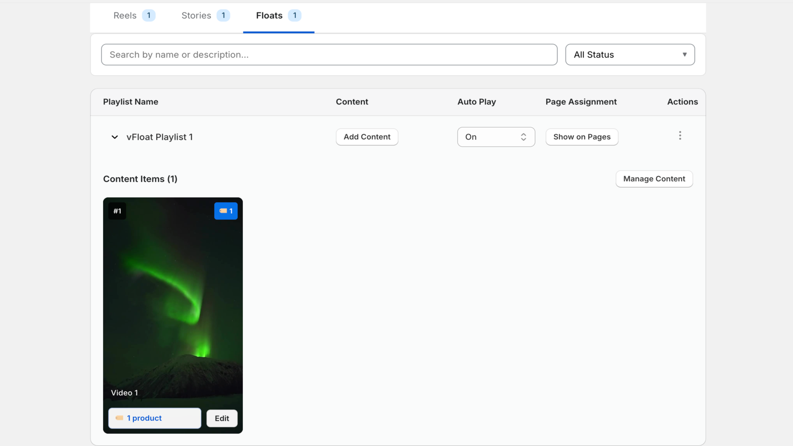 App Dashboard to manage floats