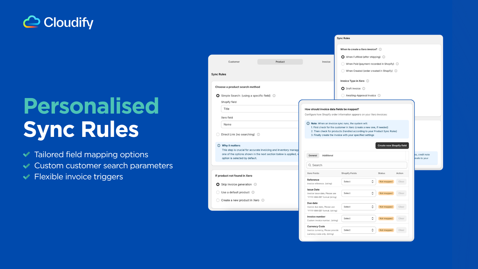 Seamless product and customer data synchronization