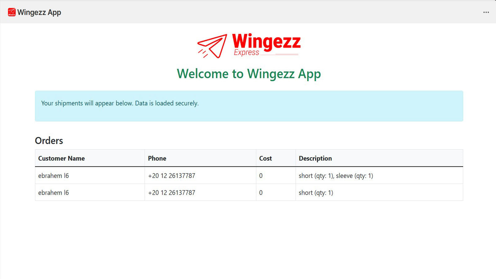 when create new order in shopify it will be sent to our system