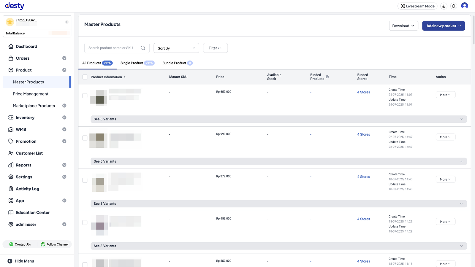 Desty Omnichannel Product Management