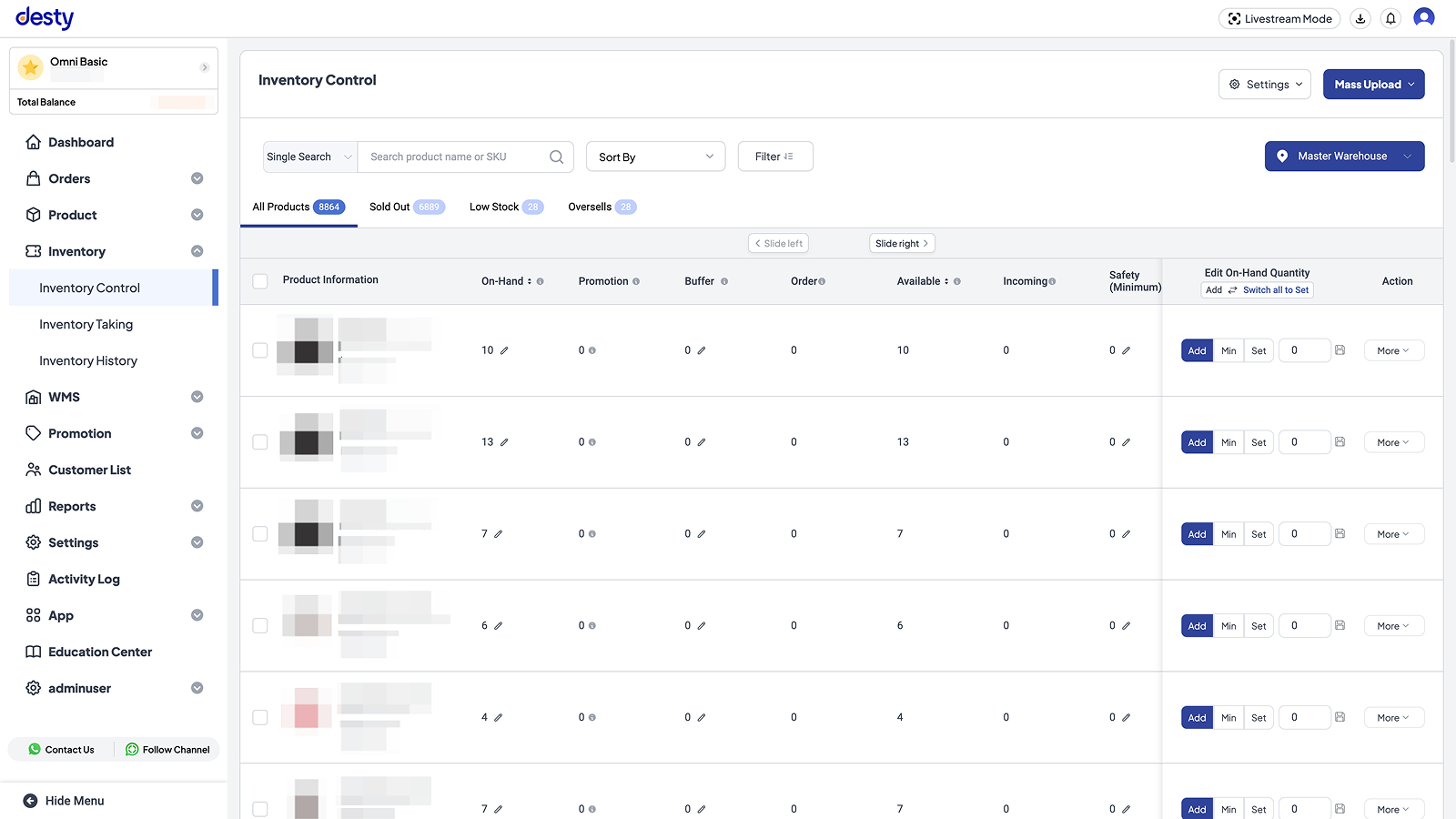 Desty Omnichannel Inventory Control