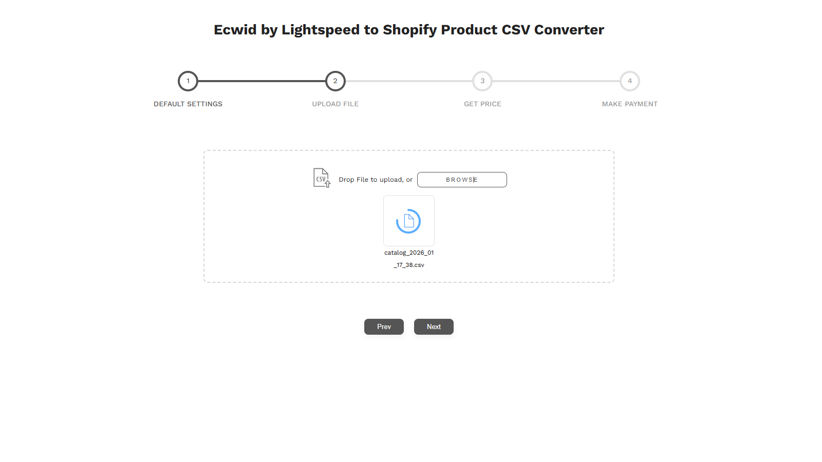 Upload Ecwid product CSV