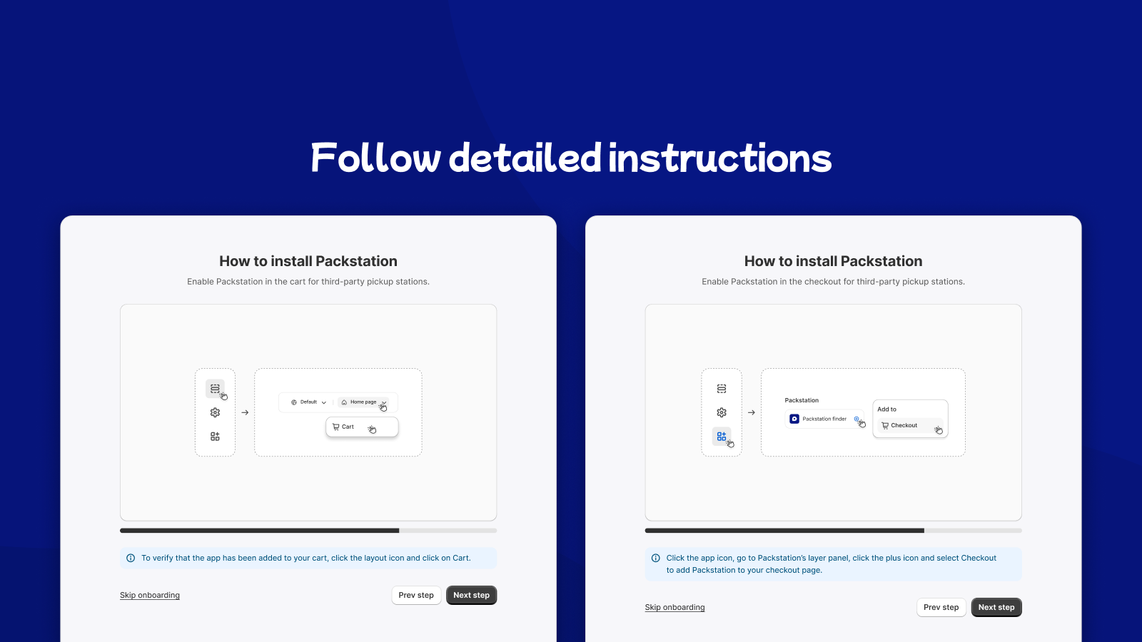 Screenshot of Instructions for installation