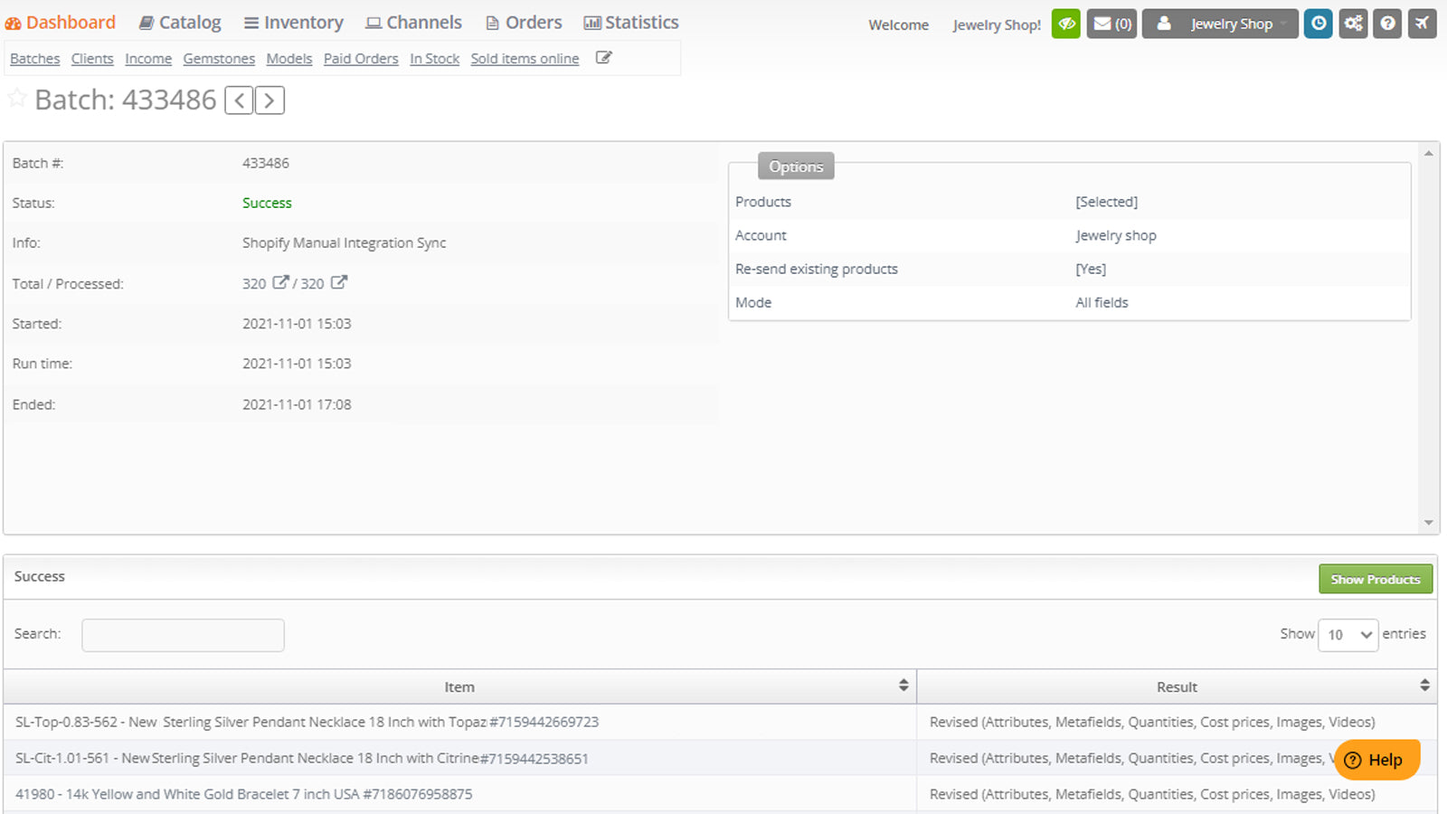 Post revise products in bulk