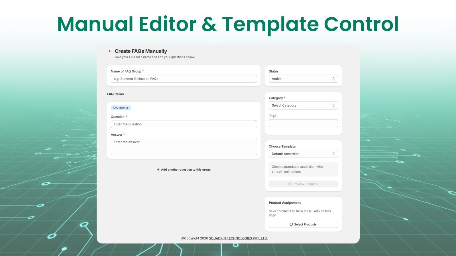 Manual Editor & Template Control