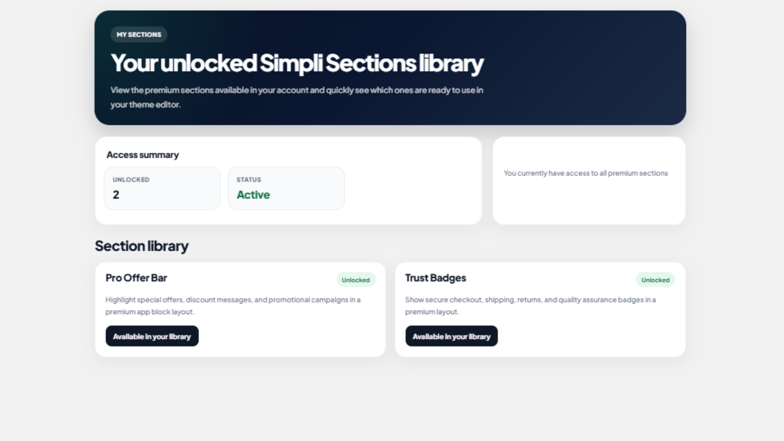 Manage and customize your added sections effortlessly