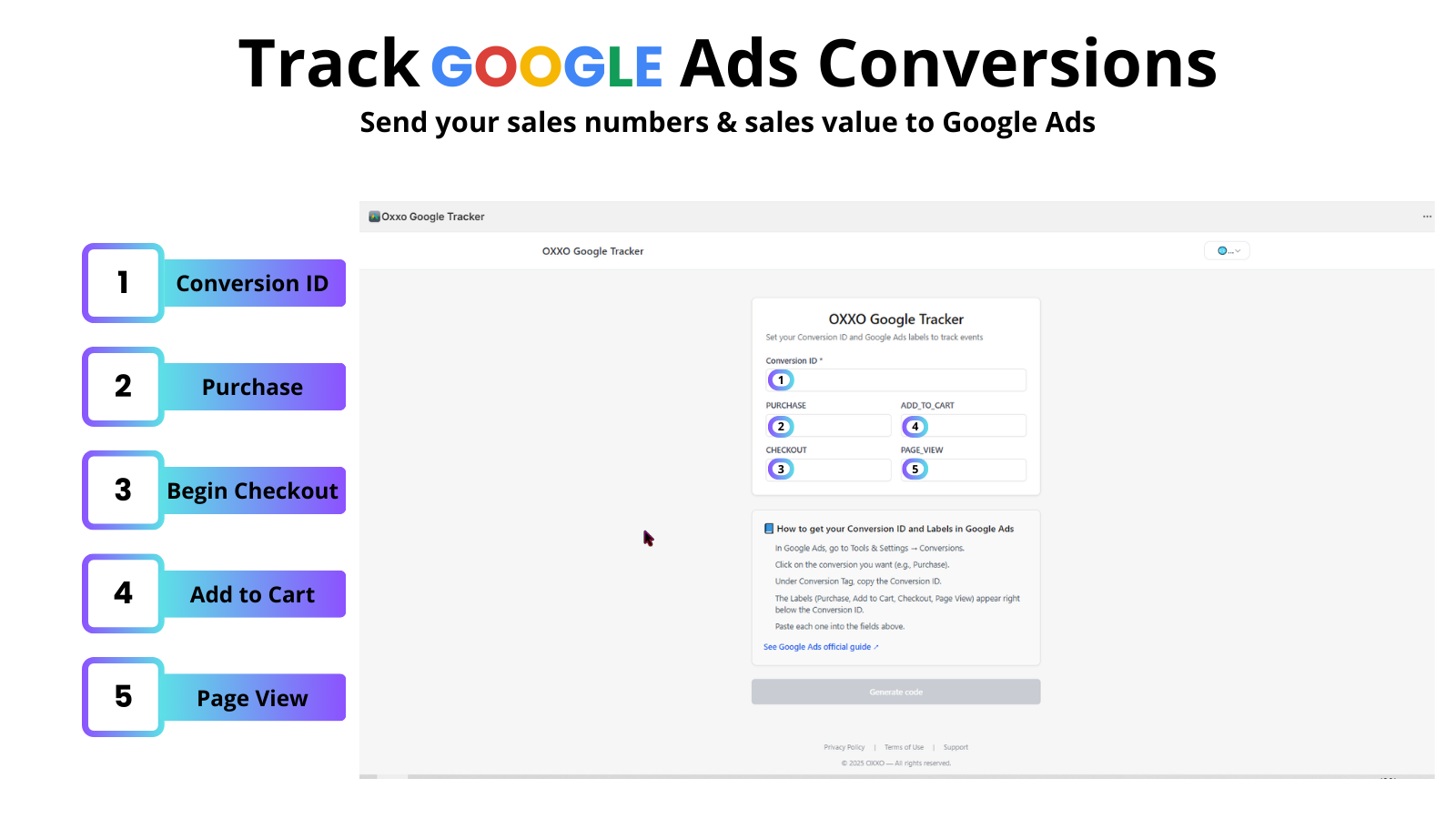 Google Ads Conversion ID and label setup