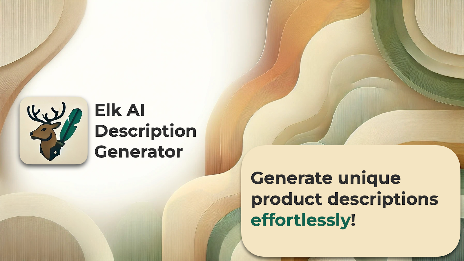 Elk AI Description Generator Generate unique product description