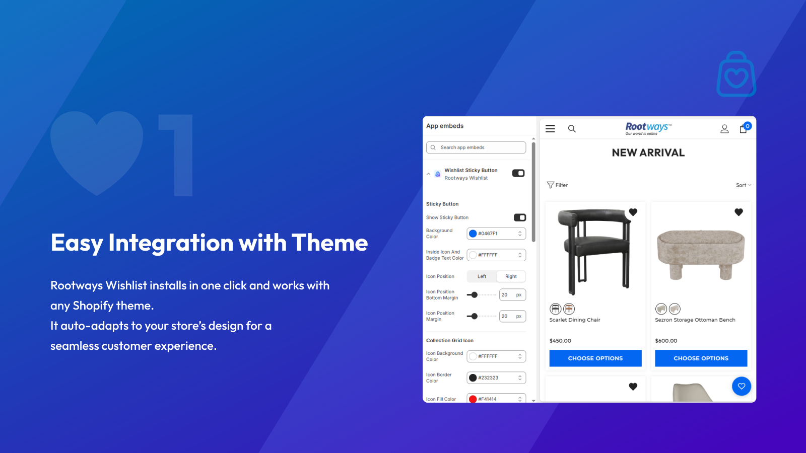 Easy integration with theme