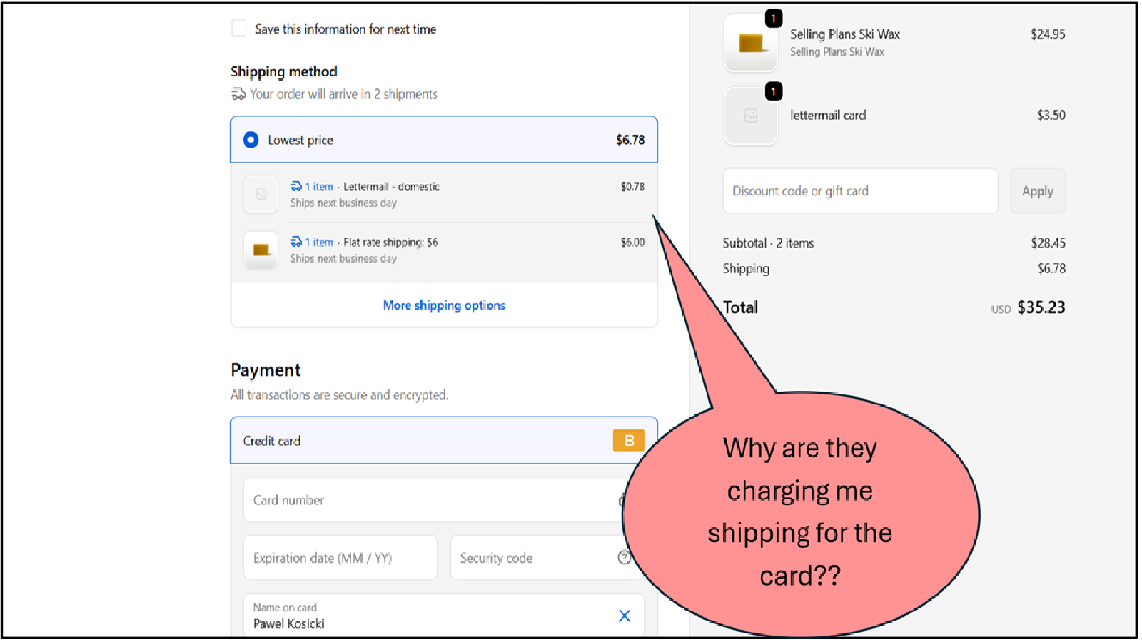 'Lettermail' category causes Shopify to double-charge customers
