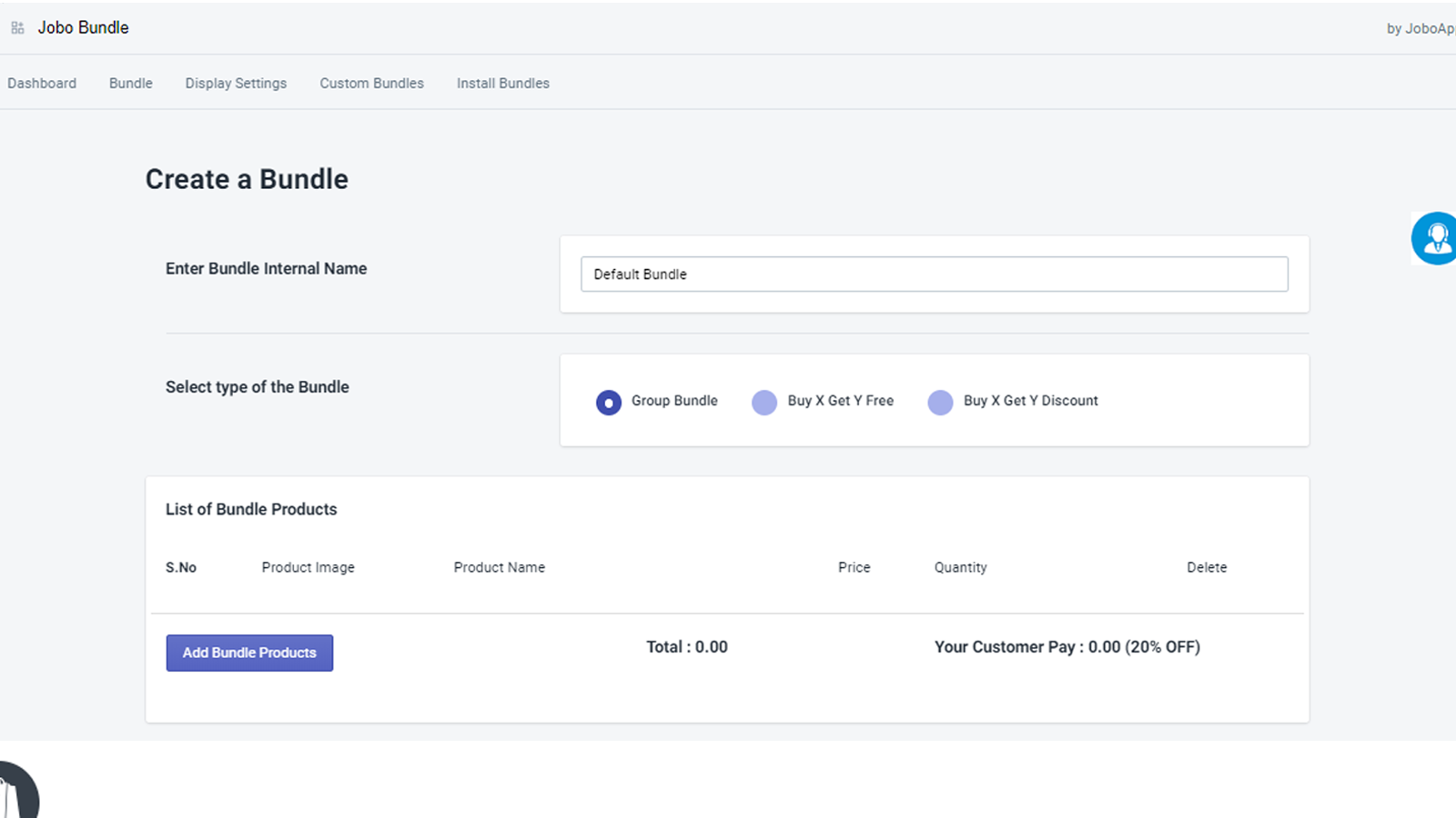 jobo bundle create a new bundle