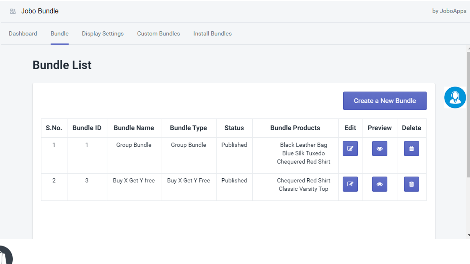 jobo bundle bundle list