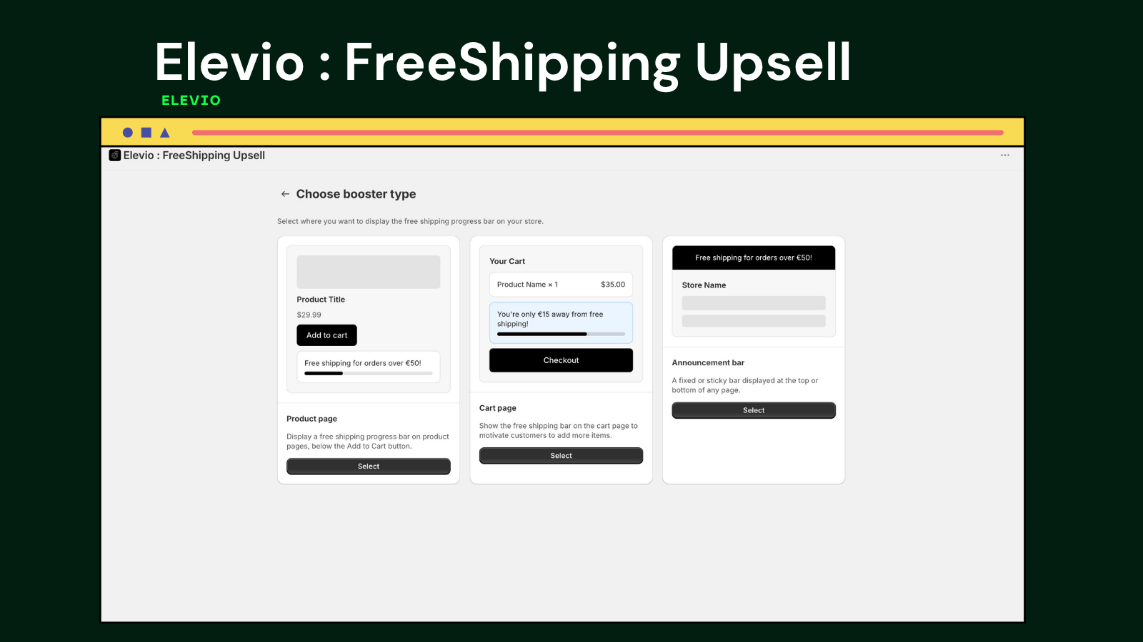 Elevio : FreeShipping Upsell