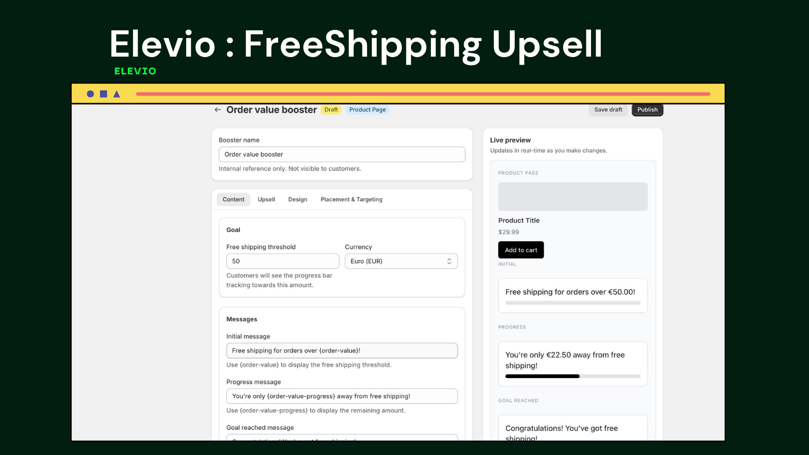 Elevio : FreeShipping Upsell