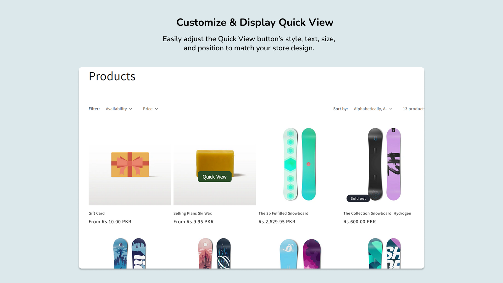 Customize and Display Quick View Popup for Shopify