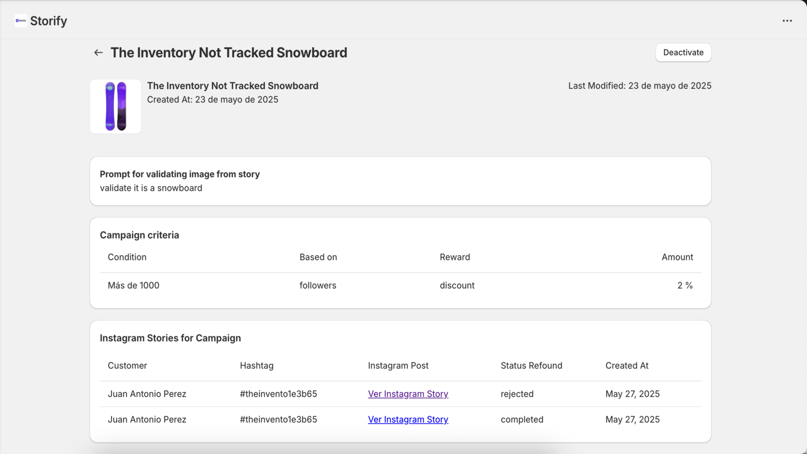 Campaign Insights with Instagram Post Preview