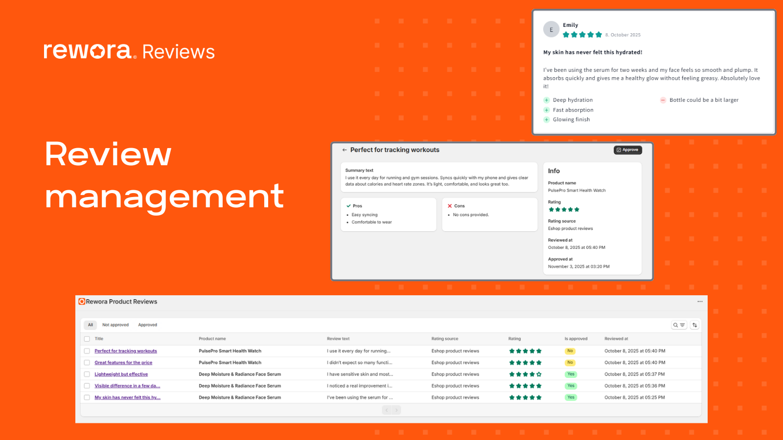 Approve and manage customer reviews