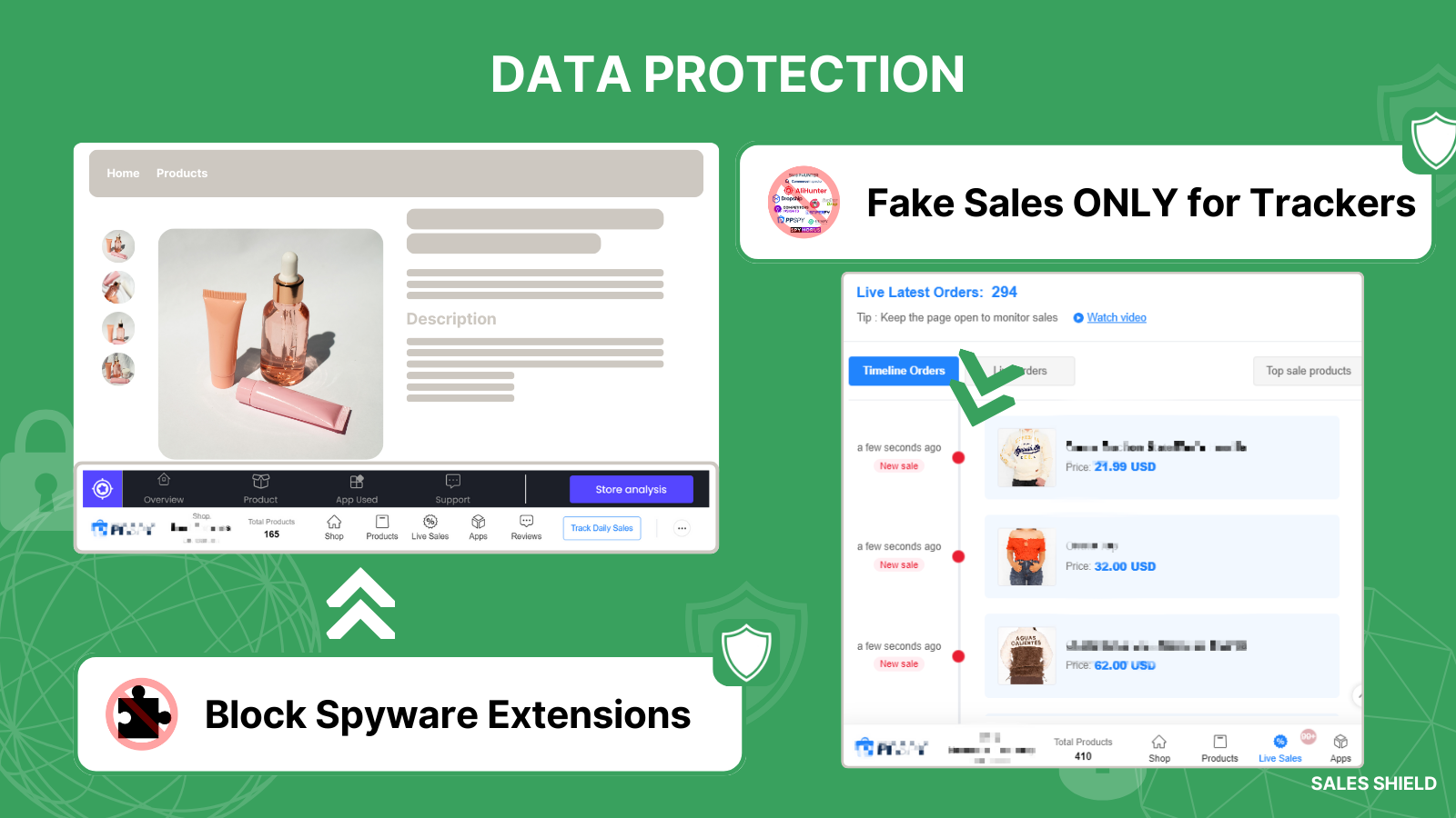 Protect your data from trackers! Block spyware extensions.